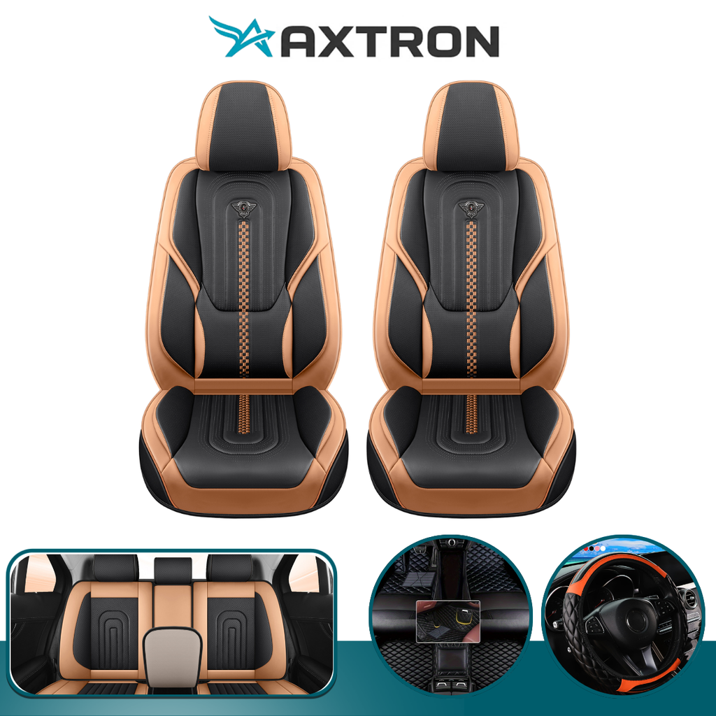 Funda de Auto Universal Dominus en Cuero Legítimo con Airbag +REGALOS: Alfombras de Cuero y Funda de Volante