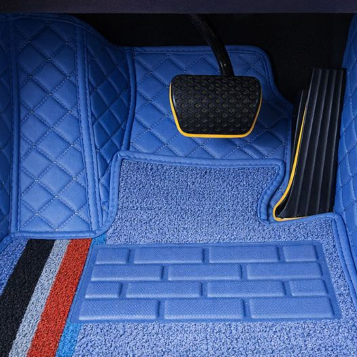 Kit completo de alfombras de cuero personalizadas para tu auto + REGALO: funda para volante